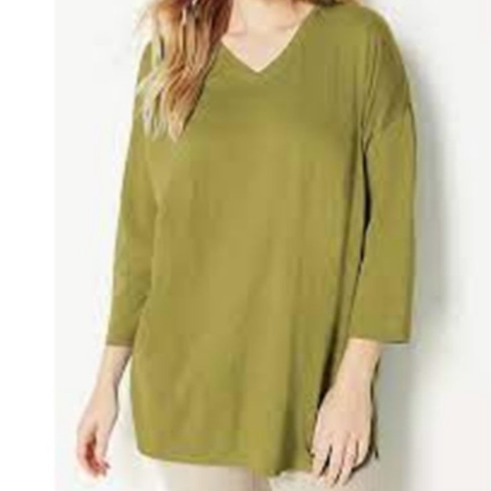 J.jill Mixed-Media Back-Button Tunic Small